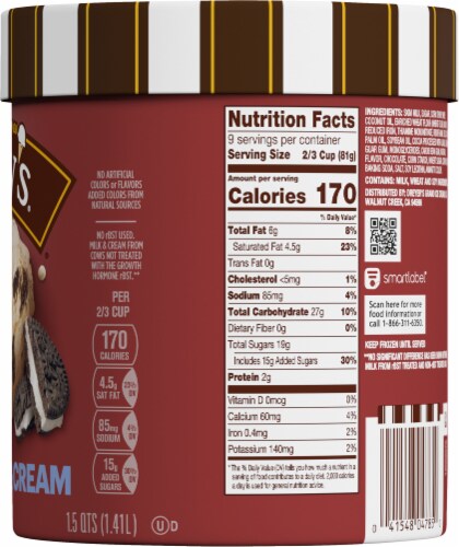 Dreyer's/Edy's® Cookies 'N Cream Ice Cream Tub Perspective: right