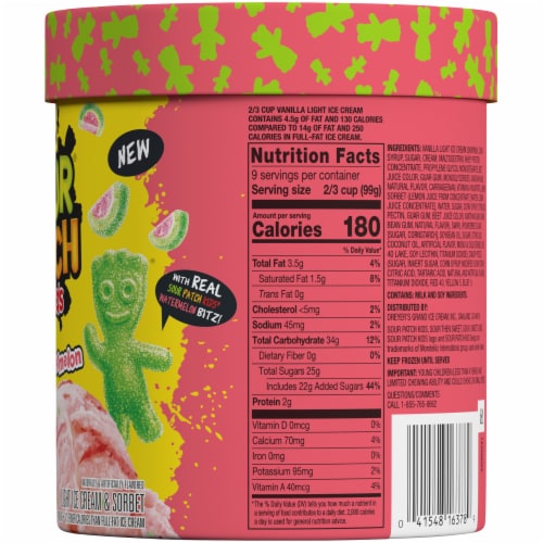 Sour patch kids nutrition label