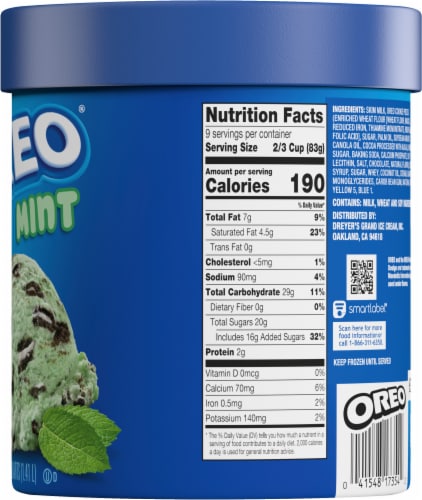 Oreo® Mint Ice Cream Tub Perspective: right
