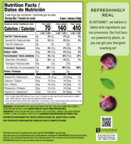 Outshine® Grape Fruit Bars Perspective: right