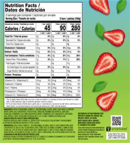 Outshine® Sugar Free Strawberry Fruit Bars Perspective: right