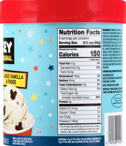 Nestle Disney Limited Edition Mickey Mouse Classic Vanilla & Fudge Light Ice Cream Tub Perspective: right