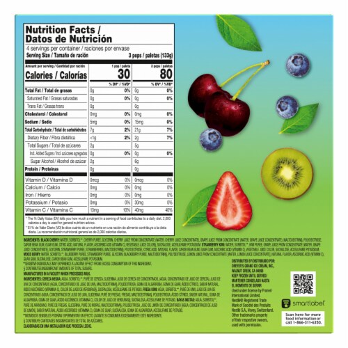 Outshine® Sugar Free Strawberry Kiwi Black Cherry Mixed Berry Fruit Bars Perspective: right