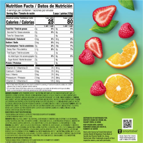 Outshine® Sugar Free Strawberry Tangerine Raspberry Fruit Bars Perspective: right