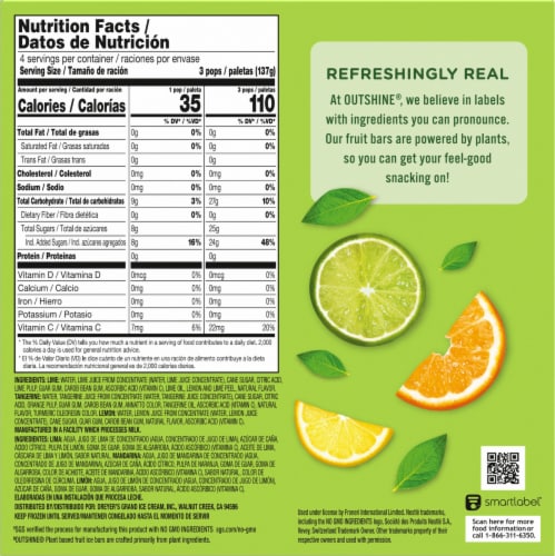 Outshine® Lime Tangerine Lemon Variety Fruit Bars Perspective: right