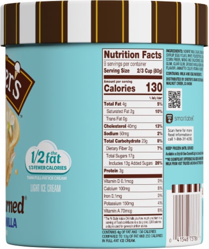 Dreyers/Edy's® Slow Churned® French Vanilla Light Ice Cream Tub Perspective: right
