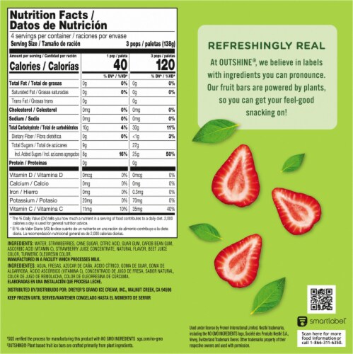 Outshine® Strawberry Fruit Bars Perspective: right