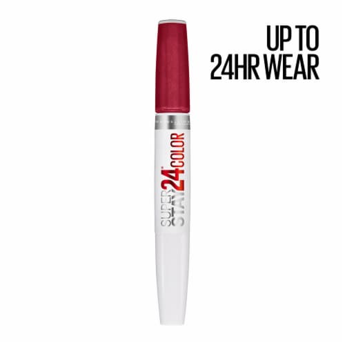 Maybelline New York Super Stay All Day Cherry 24 2-Step Liquid Lipstick Makeup Perspective: right