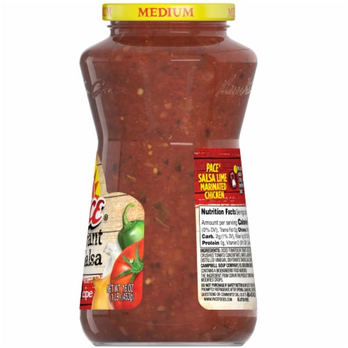 Pace® Restaurant Style Original Recipe Medium Salsa Jar Perspective: right