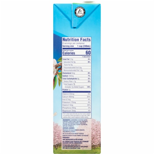 Almond Breeze® Dairy Free Shelf Stable Original Almond Milk Half Gallon Perspective: right