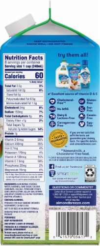 Almond Breeze® Dairy Free Original Almond Milk Half Gallon Perspective: right