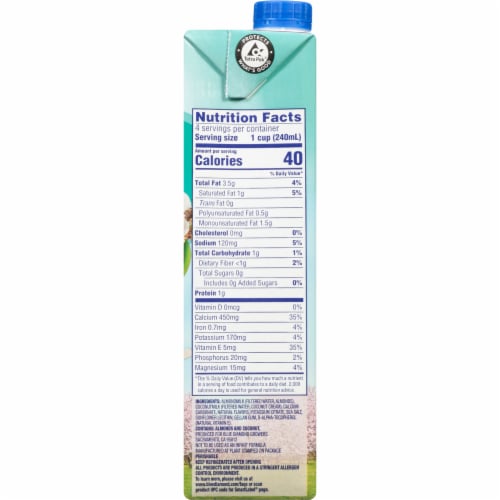 Almond Breeze® Unsweetened Almond Coconut Milk Original Perspective: right