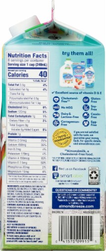 Blue Diamond® Almond Breeze® Unsweetened Original Almondmilk Coconutmilk Blend Perspective: right