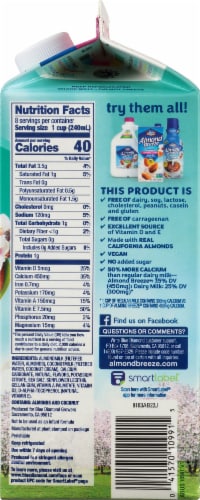 Almond Breeze Unsweetened Vanilla Almondmilk Coconutmilk Blend Perspective: right
