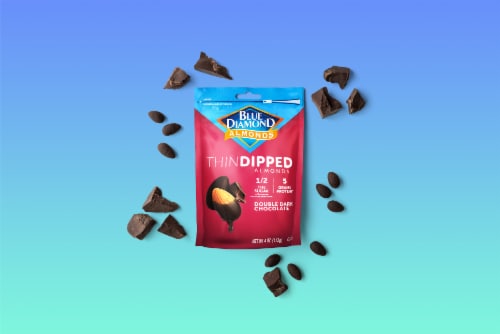 Blue Diamond Thin Dipped Almonds Dark Chocolate Perspective: right