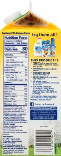 Blue Diamond Almond Breeze Almond Milk Blended with Real Bananas Perspective: right
