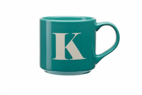 Clay Art Monogram Mug Teal Perspective: right