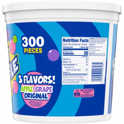 Super Bubble Apple Grape & Original Bubble Gum 300 Count Perspective: right