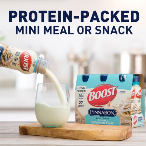 BOOST High Protein Ready to Drink Cinnabon Protein Shake Multipack Perspective: right