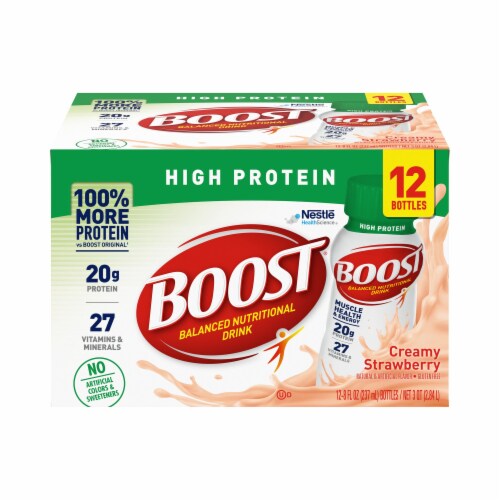 Boost® High Protein Ready to Drink Creamy Strawberry Nutritional Drink Perspective: right