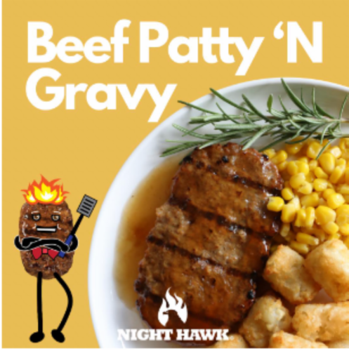 Night Hawk Beef Patty 'N Gravy Frozen Meal Perspective: right