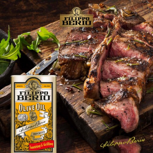 Filippo Berio Olive Oil Tin Perspective: right