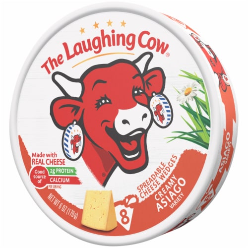 The Laughing Cow® Creamy Asiago Spreadable Cheese Wedges Perspective: right