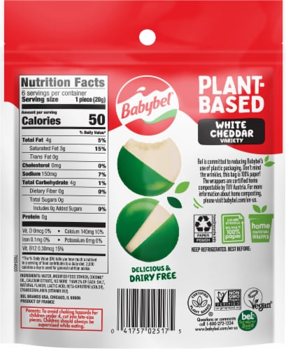 Babybel® Plant-Based Vegan Snack Cheese Alternative, White Cheddar Perspective: right