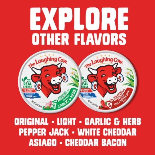 The Laughing Cow Creamy White Cheddar Flavor Spreadable Cheese Wedges Perspective: right
