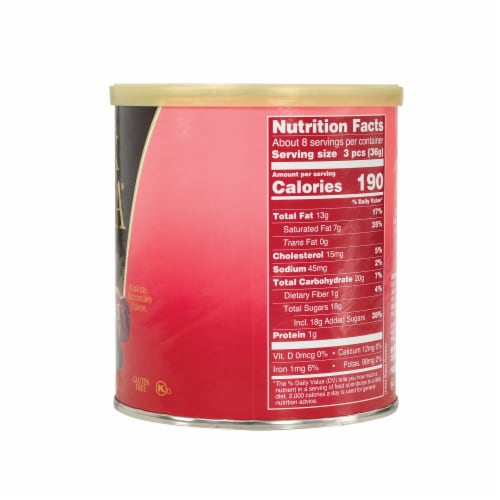 Brown & Haley® Dark Roca® Buttercrunch Toffee Holiday Candy Canister Perspective: right