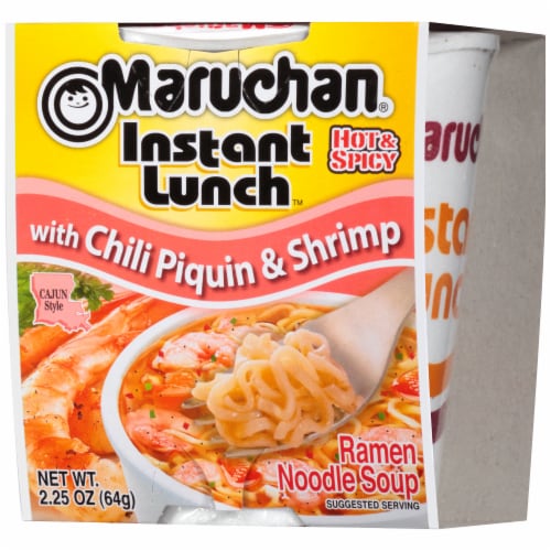 Maruchan® Instant Lunch Hot & Spicy with Chili Piquin & Shrimp Ramen Noodle Soup Perspective: right