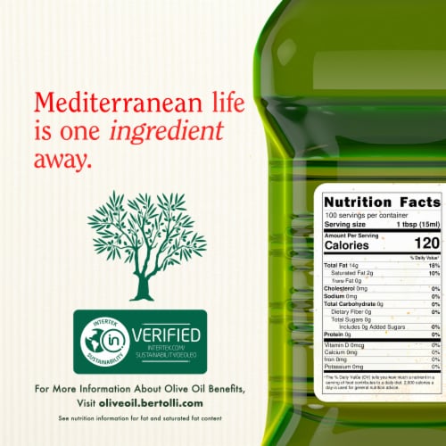 Bertolli Sustainably Sourced Extra Virgin Olive Oil 50.72 fl oz Perspective: right