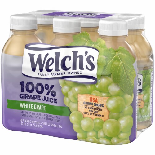 Welch's 100 White Grape Juice, 6 bottles / 10 fl oz Kroger