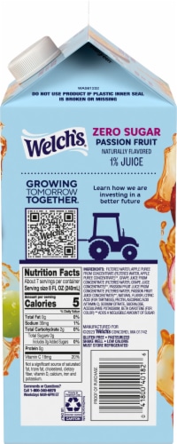Welch's® Zero Sugar Passion Fruit Juice Perspective: right