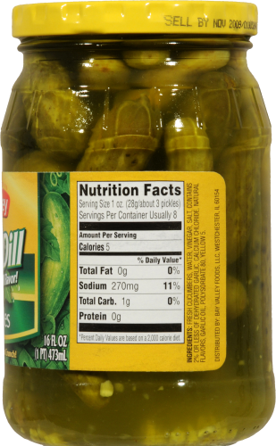 Nalley Tiny Whole Dill Pickles Perspective: right