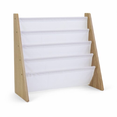 Humble Crew Journey Natural Kids Bookshelf 4 Tier Book Organizer Perspective: right
