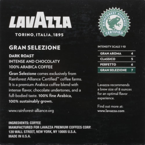 Lavazza Gran Selezione Dark Roasted Ground Coffee K-Cup Pods, 0.34 oz, 10  count