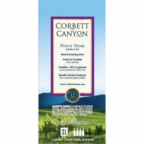 Corbett Canyon Pinot Noir California Red Wine Box Perspective: right