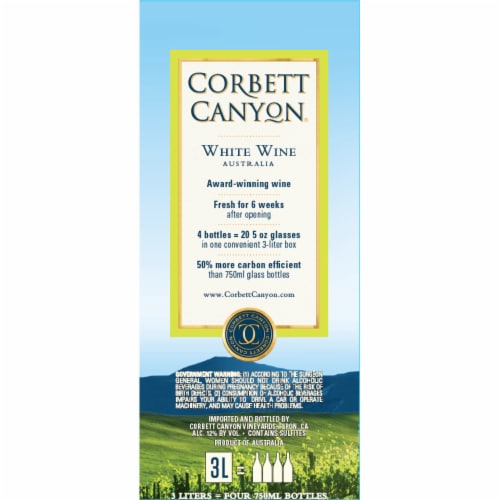 Corbett Canyon Pinot Grigio Australia White Wine Box Perspective: right