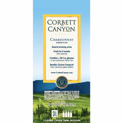 Corbett Canyon Chardonnay White Wine Box Perspective: right