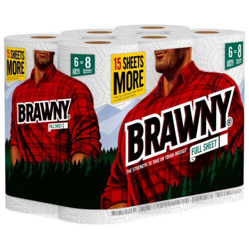 Brawny Full Sheet Large Roll Paper Towels 6 Rolls Perspective: right