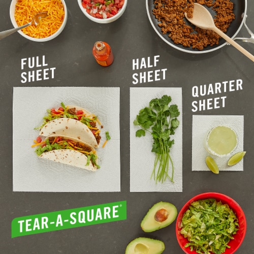 Brawny® Tear-A-Square® Paper Towels 3 Sheet Size Strong Paper Towel Perspective: right