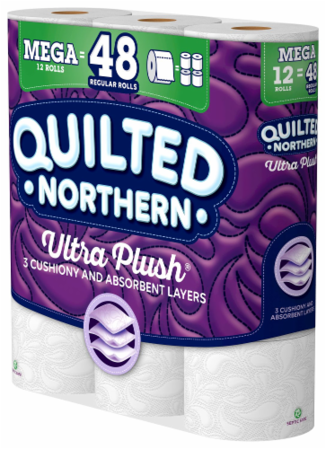 Quilted Northern Ultra Plush Bath Tissue Mega Rolls Toilet Paper Perspective: right