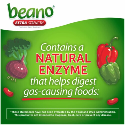 Beano Extra Strength Gas Prevention & Digestive Enzyme Supplement Perspective: right