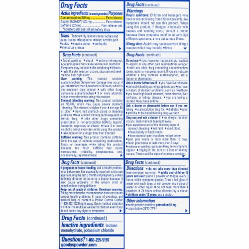 Goody's Extra Strength Headache Fast Pain Relief Powders Perspective: right