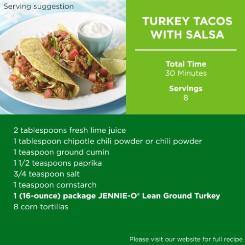 Jennie-O® Taco Seasoned Ground Turkey - 1 Lb. Tray Perspective: right