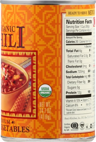 Amy's® Organic Chili With Vegetables Perspective: right