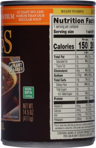 Amy's® Organic Light in Sodium Lentil Soup Perspective: right