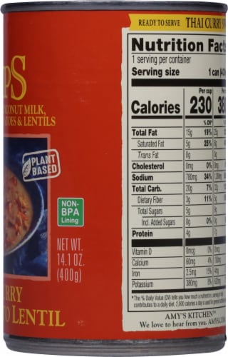 Amy's® Thai Curry Sweet Potato Lentil Soup Perspective: right