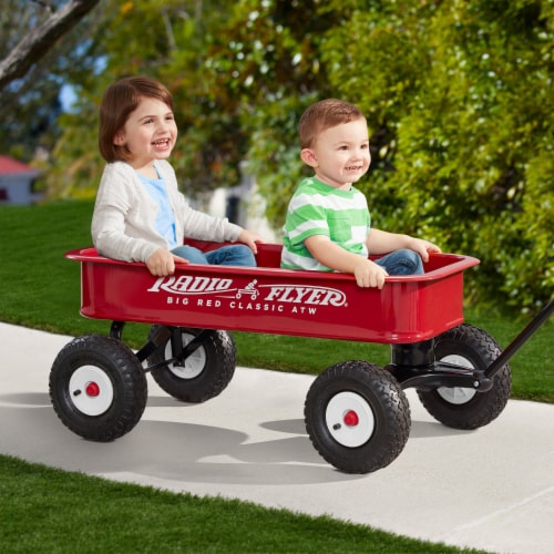 Radio Flyer 1800 Big Red Classic Extra Long Handle All Terrain Wheels Kids Wagon Perspective: right